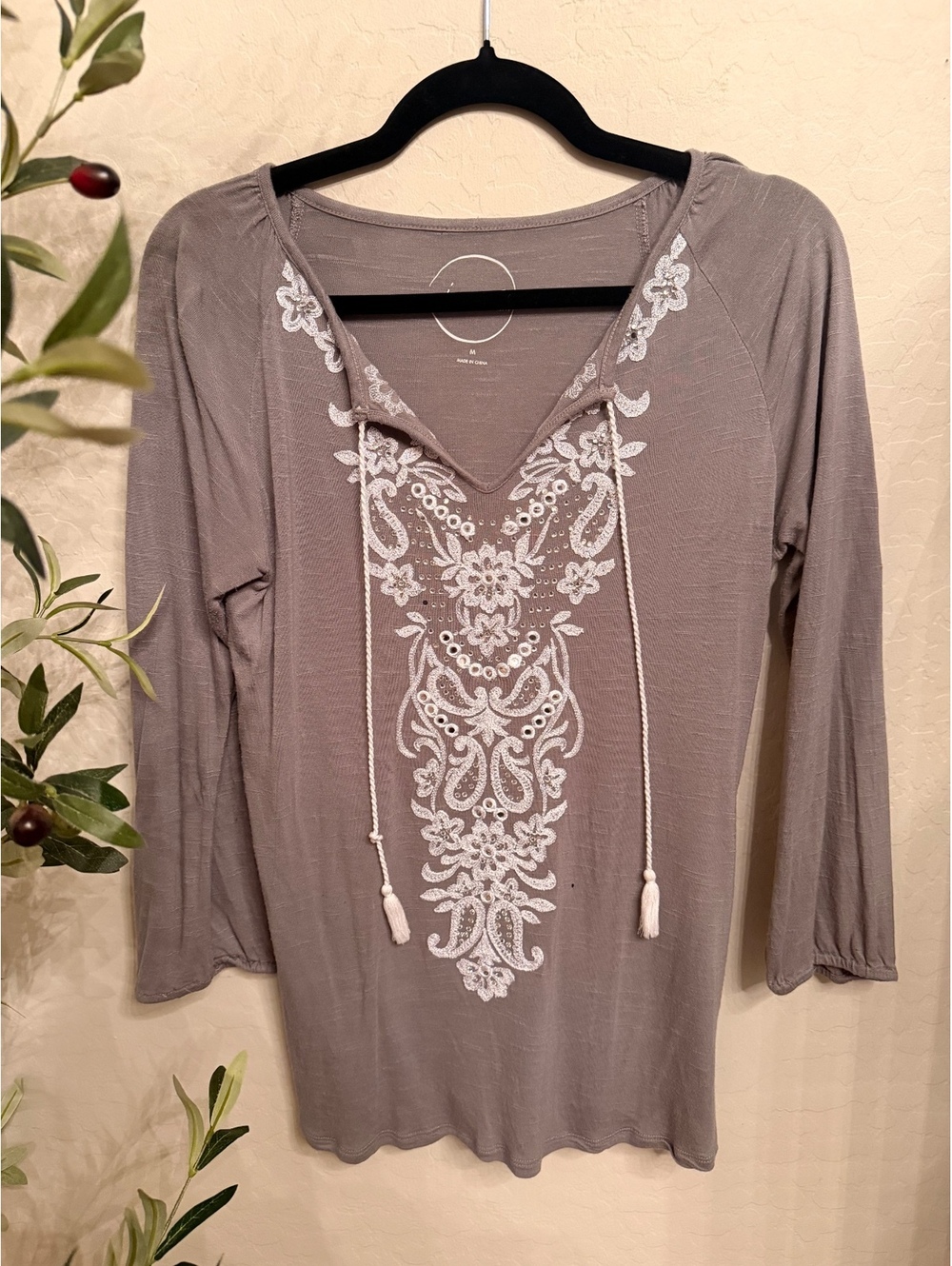 INC embroidered blouse